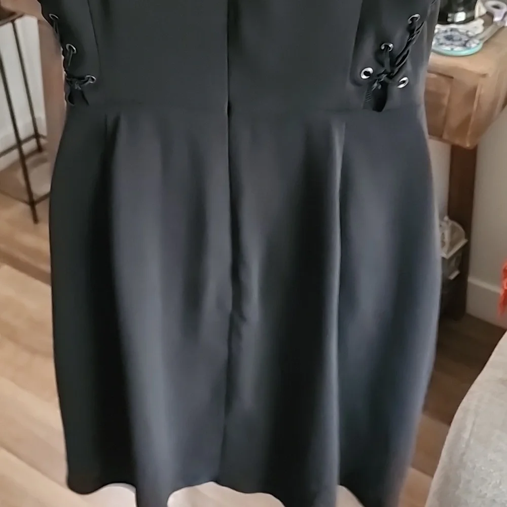 Greylin x Anthropologie Black Lace-Up Sleeveless Midi Dress - Picture 6 of 7